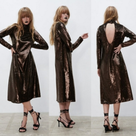 ZARA SEQUIN KNIT DRESS Bloggers favorite - Picture 6 of 13